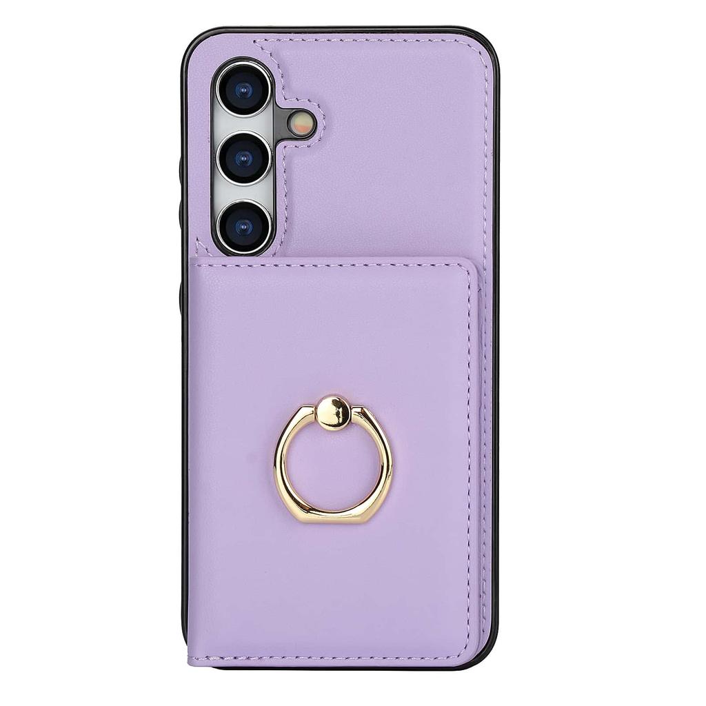 Wallet Case with Card Holder, 360° Rotation Ring Kickstand Magnetic Clasp and Durable Shockproof Cover for Samsung Galaxy S24 FE