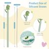 Replacement Long Silicone Straw With Straw Cover,Compatible with Stanley 40/30 oz Cup Tumbler,Cleaning Brush Stanley Accessories