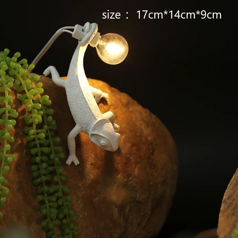 Lampă de perete cu LED-uri, model rășină șopârlă, lumină de noapte, living, dormitor, modernă, cu animale, cameleon, pentru decor acasă