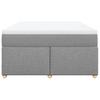 Box Spring Bed with Mattress Light Grey 140 X 200 Cm Fabric