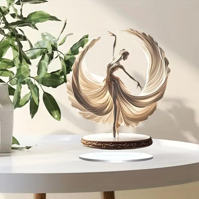 Elegante Acryl-Ballerina-Statue - Ideales Geschenk für Frauen, Stilvolle Schreibtischdekoration mit Ständer