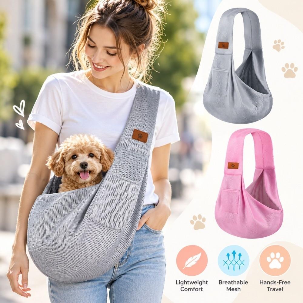 Front Pocket Cat Carrier Bag Large Capacity Shoulder Sling Bag Portable Pet Crossbody Bag Outdoor