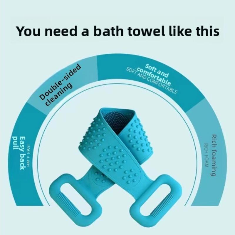 Silicone body sponge exfoliating back scrubber for peeling, massaging, relaxing, full body bathing tools for both men and women