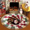 Christmas 3D Rug Optical Illusion Santa Claus Round Floor Mat Non-Slip Xmas