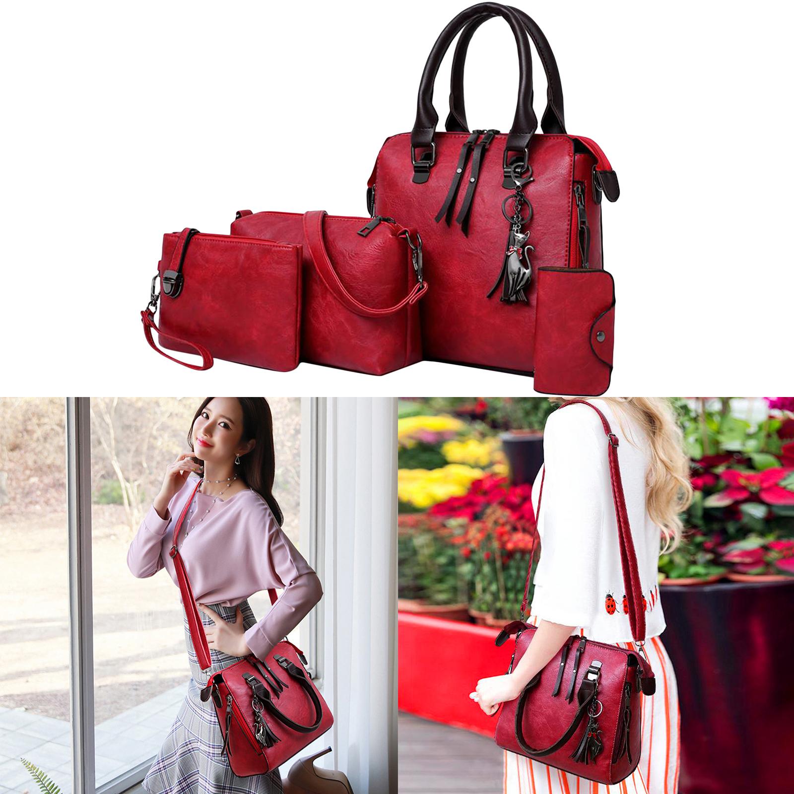 

PU Leather Women Tote Purse Messenger Crossbody Bag Handbag Girls Shoulder Bag красный