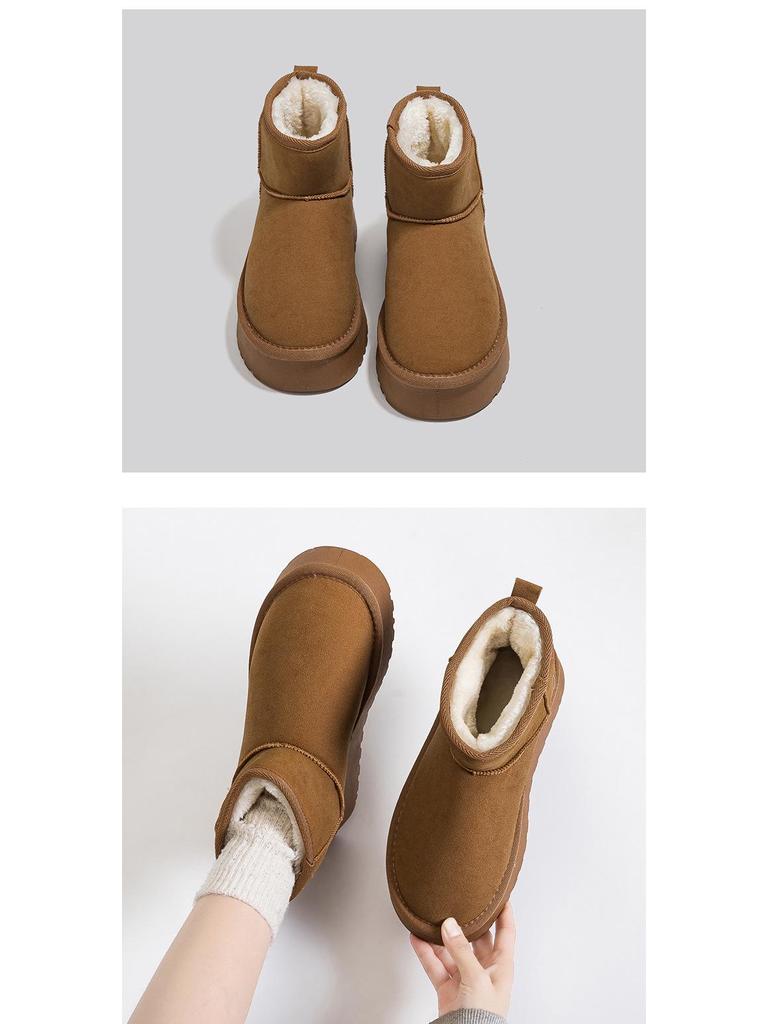 Women's Mid-Calf Fleece-Lined Winter Snow Boots with Thick Soles - G9902