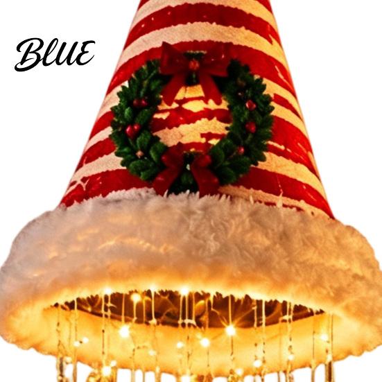 Dekoratif Tatil Kolye Uçları Noel Şapkası Asılı Fener Parlayan Noel Baba Şapkası Işığı LED İpli Mevsimlik Ev Atmosferi Ve Kolye Uçları