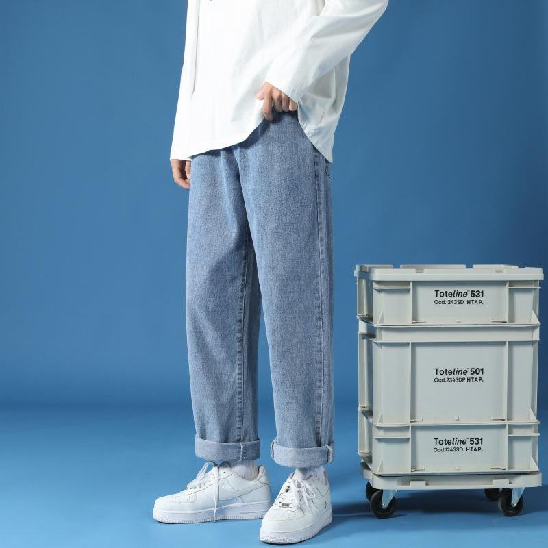 Men's jeans 2026 new style loose straight casual long pants wide-leg pants