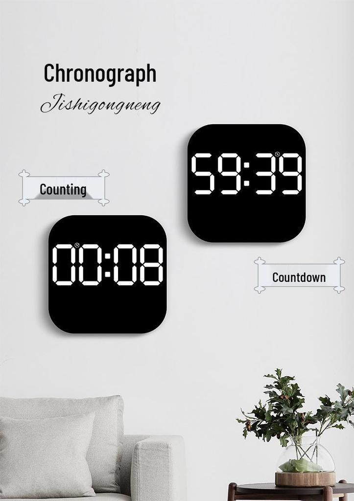 Multifunctional LED Electronic Wall Clock with Stand, Model 6650