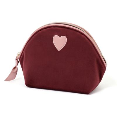 Franc Franc Japan Heart Patch Velour Pouch S Brown