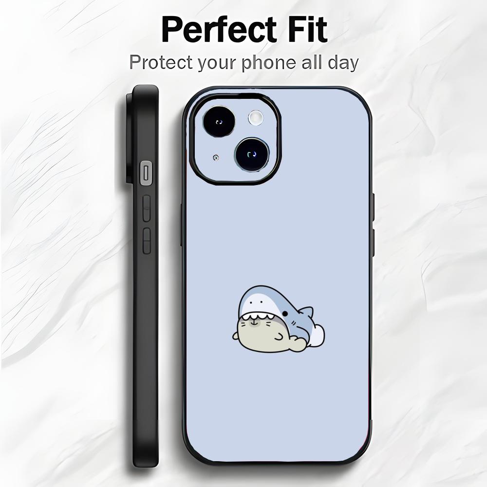 Cartoon Cute Shark Sea Art Phone Case Phone Case Soft Packaging Lightweight For iPhone17 16 15 14 13ProMax