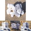 Cute Gray Beige Elephant Cartoon Plush Toy Doll For Birthday Decor