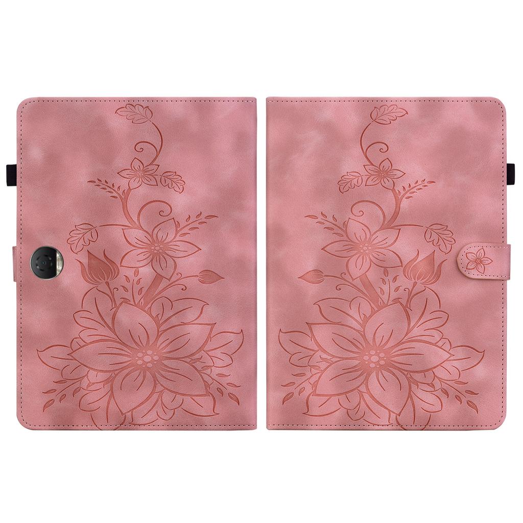 For Honor Pad 9 (Versions: Wi-Fi; 5G/Wi-Fi Also known as Honor Tablet 9). PU Leather Exquisite Floral Embossed Design Tablet Case