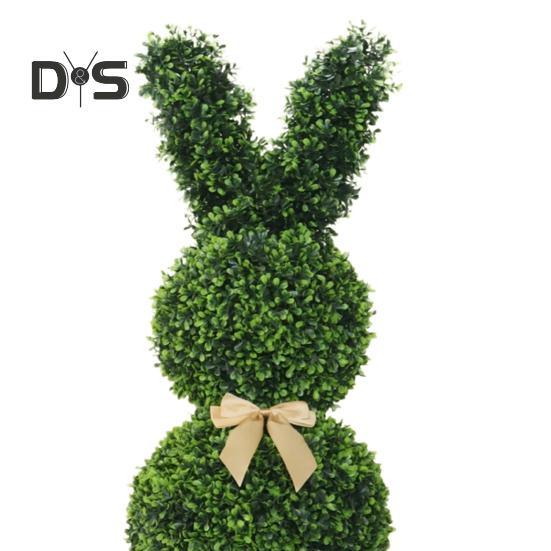 1/2Pcs Easter Bunny Artificial Plants Stake with LED Light Strip Outdoor Garden Patio Yard Lawn Bowknot Rabbit Faux Greenery Spike Decoration