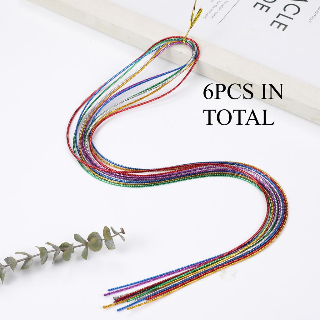 Rainbow Braiding Hair Ropes: Colorful Dreadlock Strings & Gold Ribbons, Hair Accessories for Women & Kids Styling.