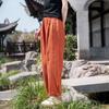 Spring Summer Artistic Loose Sand-Washed Linen Casual Pants for Women - Slimming, Lightweight Meditation Lantern Style