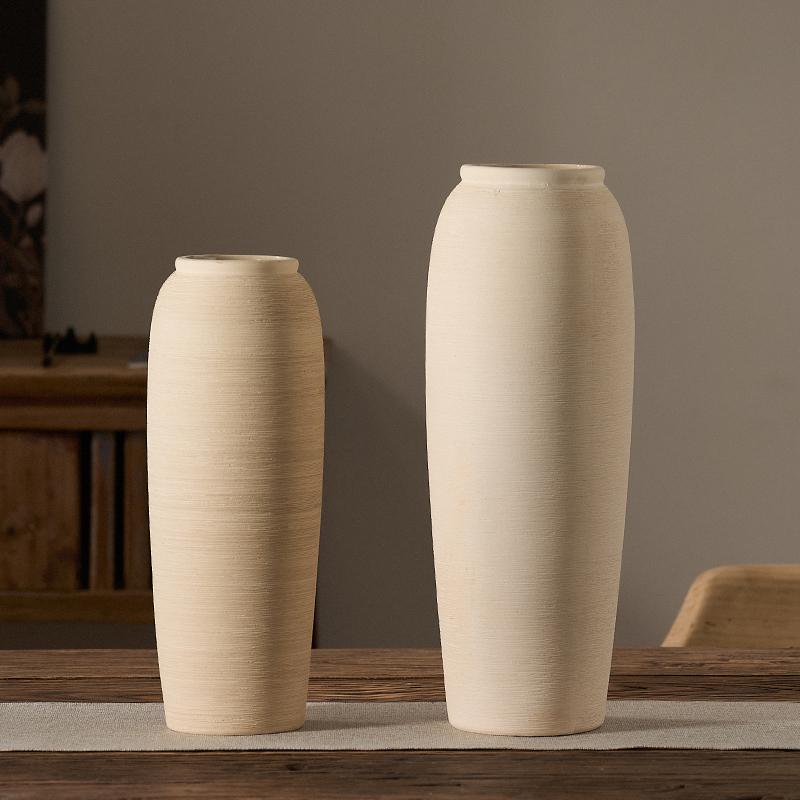 Terracotta Ceramic Vase: Rustic Pottery Flower Vessel for Living Room, Hotel, or Outdoor Décor