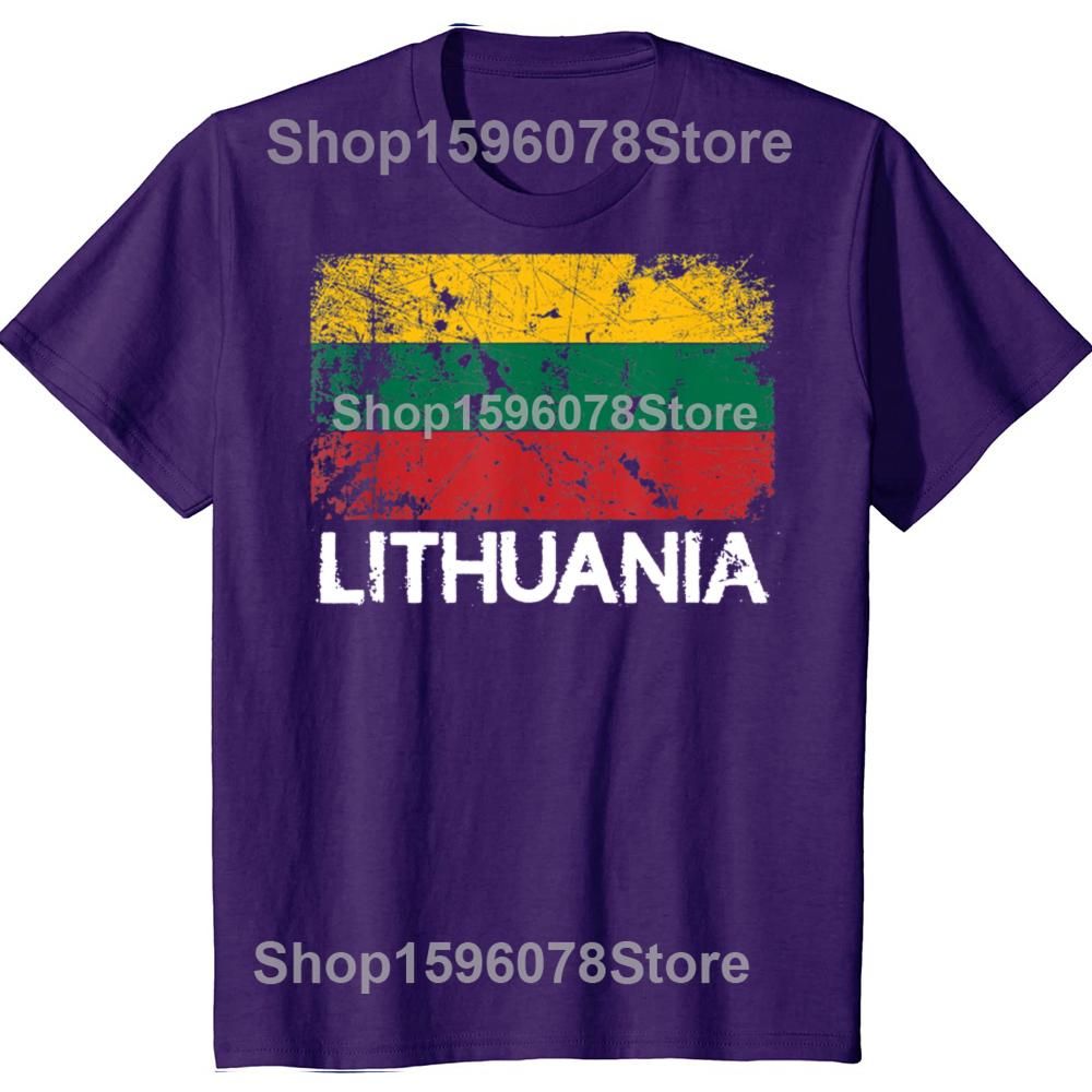 

Lithuanian Flag Vintage Made In Lithuania T Shirts Streetwear Short Sleeve Birthday Gifts Summer Style T-shirt Mens Clothing 4XL