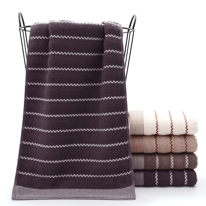Face Towel Set with Wavy Pattern, 100% Cotton. Gentle On Skin, Fluffy, Soft, Absorbent, Fade-resistant, Low Lint Shedding, Durable, Breathable.