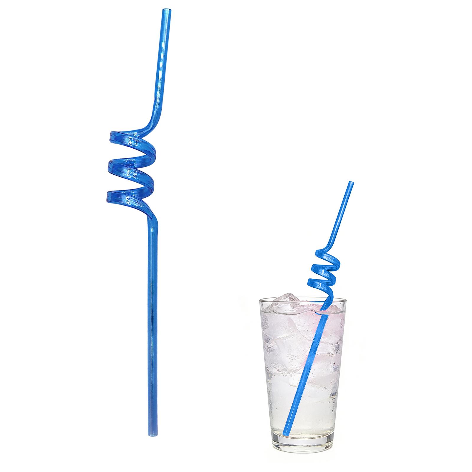 

Reusable Spiral Straws –PET Plastic, Food-Grade Safe, Ideal For Birthday Parties, Holidays, Weddings, Beach Cocktails, Drink Decorations One Size темно-синий