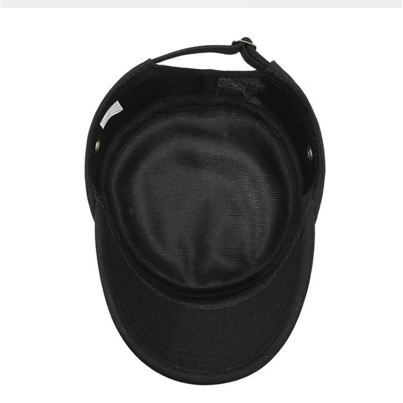 Men's Cotton Flat Top Hat - Casual Outdoor Cap for All Seasons, Simple Fashion Travel Cap