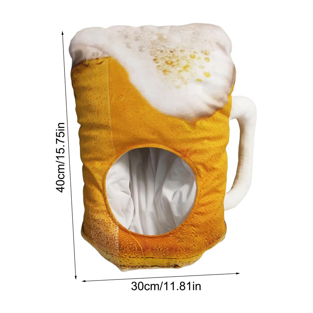 Plush Beer Mug Hat Soft Plush Oktoberfest Beer Mug Hat Lightweight Comfortable Cosplay Headgear Photo Props For Themed Events жёлтый