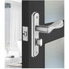 No Key Security Wood Bathroom Toilet Door Lock Furniture Portable Door Lock Aluminum Lock Handle For Home Stainless Steel