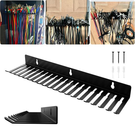 Wall-Mounted Cable Hanger Organizer 20 Slots Studio Storage Holder Cable Organizer for Guitar/Euro Rack/Computer Music Cables
