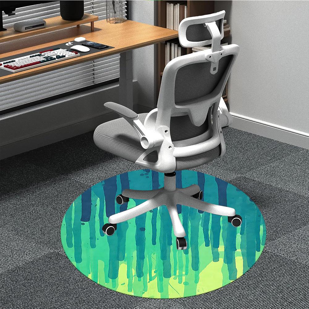 

1pc Dripping Colors Office Round Area Rug, Indoor Mat Suitable ForOffice, Under Office Chairs Bedroom Living Room Home Decor, Room Deco, D032 80cm by 80cm