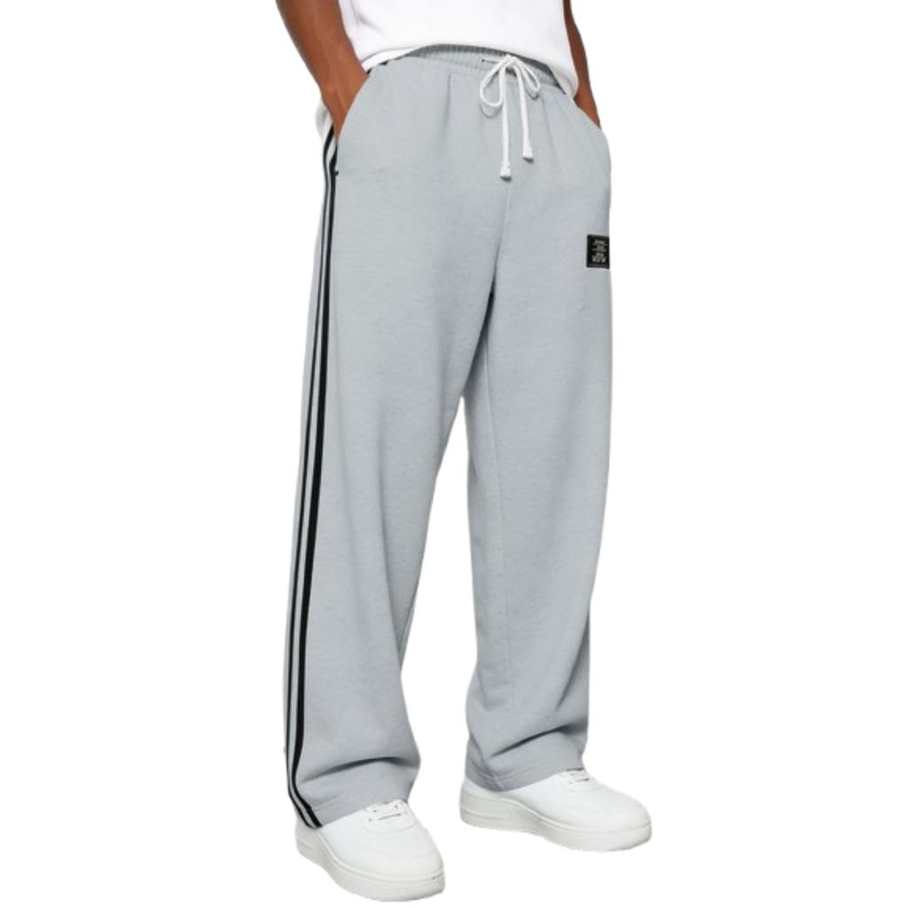 Men's Loose Drape Straight Sweatpants Wide,leg Athleisure Trousers