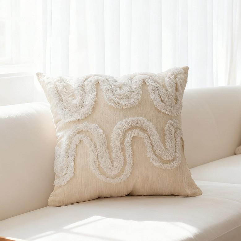 Modern Chenille Pillow Covers Minimalist Textured Sofa Cushion Cases Elegant Bedside Throw Pillowcase Chic Hotel Cushion Covers
