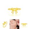 Trendy Rhinestone Embellished Butterfly Knot Ring With Sweet Floral Elements For Girls