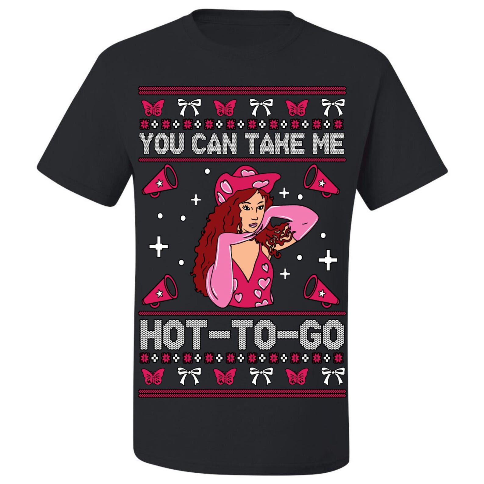 Ugly Christmas T-Shirt You Can Take Me Hot To Go Tee Shirt S