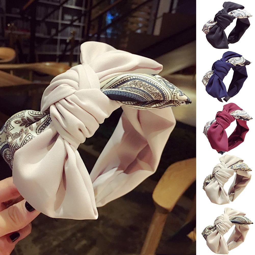 

Мода женщин девушка ручной ткани лоскутное бантом лентой случайных оголовье