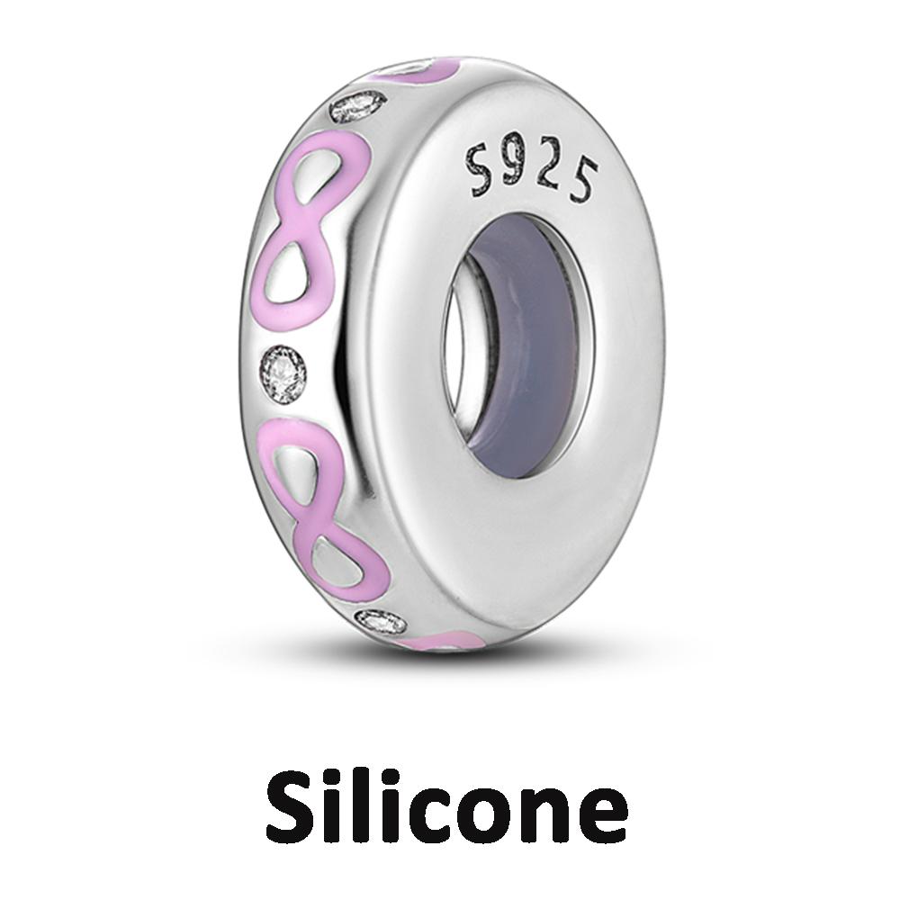 Copper Metal Silicone Spacer Stopper Clip Charm Bead Components Chamilia Bead Components Compatible With Authentic Original Necklace Bracelet High