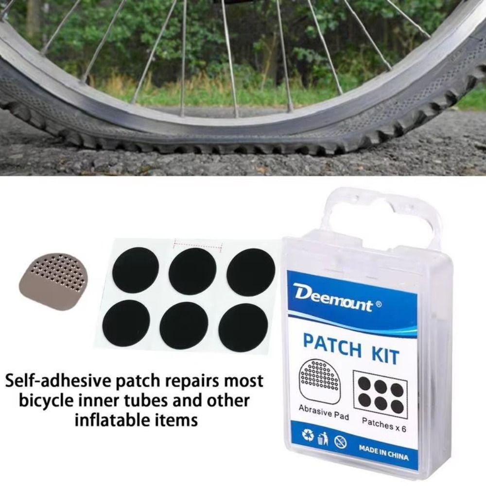 6PCS 25mm Bike Tire Patches Black Tire Patch Kit Portable Bicycle Inner Tire Repair Kit  Bike