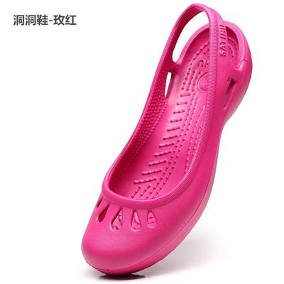2022 Été Chaussures d'infirmière Chaussures à trous à talons plats Sandales Baotou Sandales en plastique Chaussures de plage étudiantes Chaussures de jardin Eva