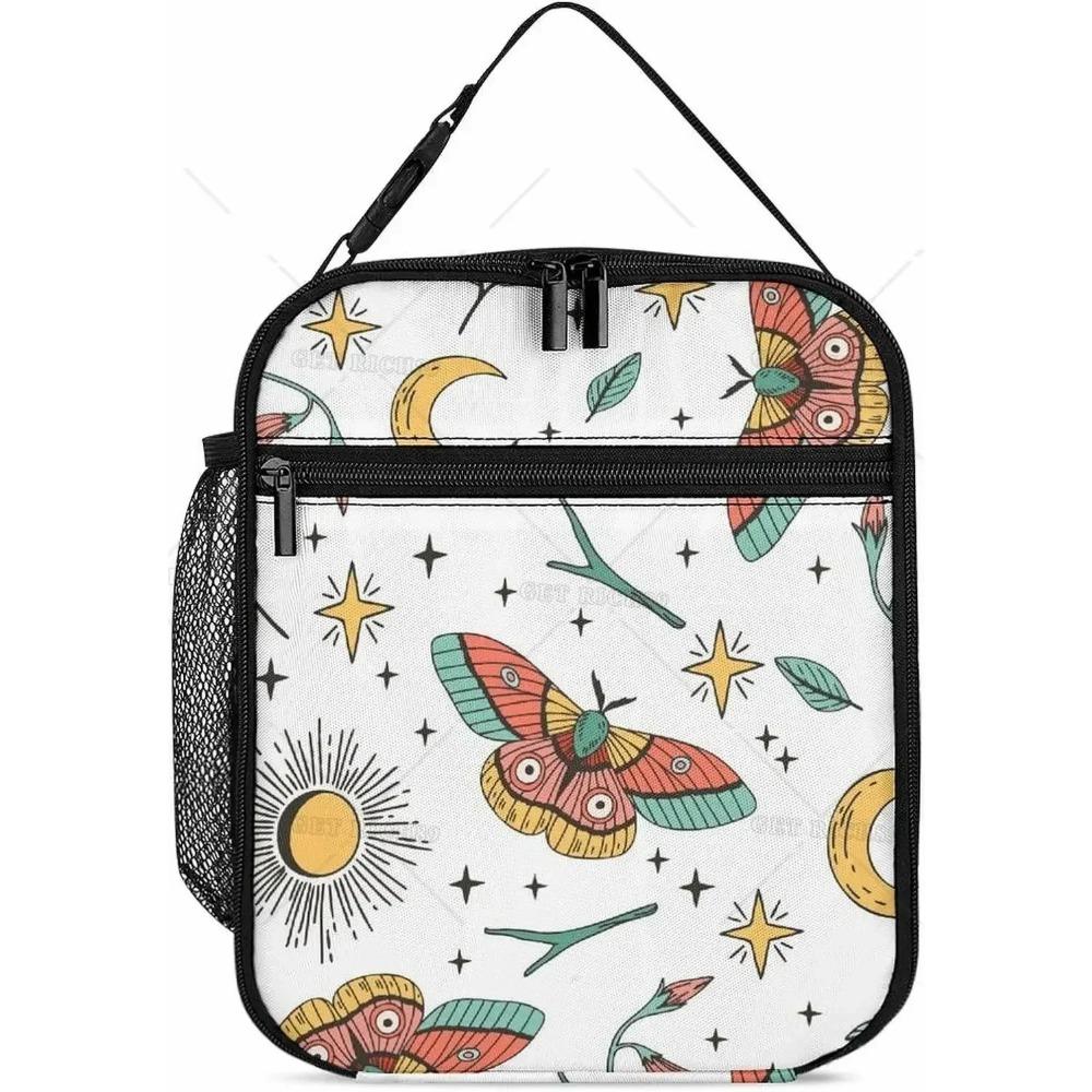 Insulated Purple Butterfly Lunch Bag - Reusable Cooler Tote for Women/Men - Waterproof & Leakproof - Lunch Box for Picnic Office