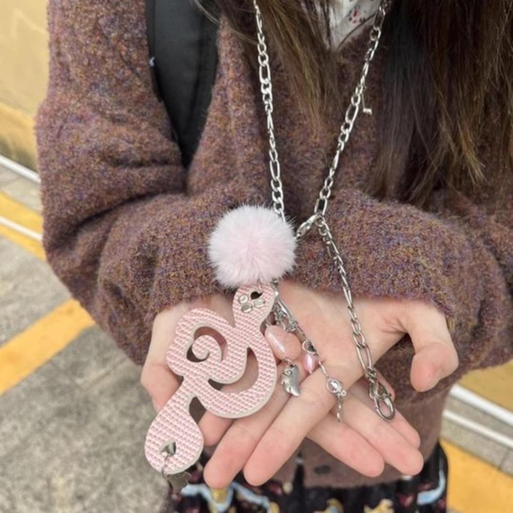 Harajuku Heart Pendant Necklace Y2K Furball Wing Chain Choker Musical Notes Necklace  Unisex