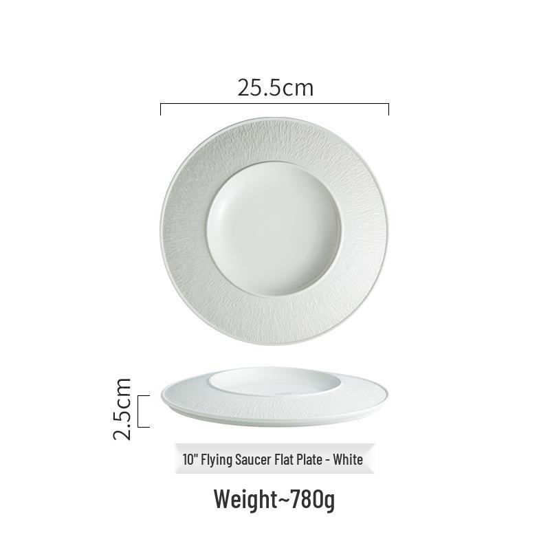 Japanese Stone Pattern Ceramic Plate: High-End Dinnerware for Steak, Pasta, and More