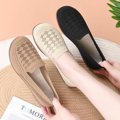 Damen Weite Passform Weiche Sohle Hohles Flyknit Mesh Schuhe für Frühling/Sommer