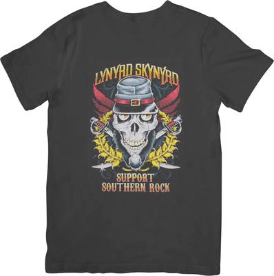 Lynyrd skynyrd Mūzika Unisex Piegriezums Vīriešiem un Sievietēm Kvalitatīvs Kokvilnas T-krekls Melns