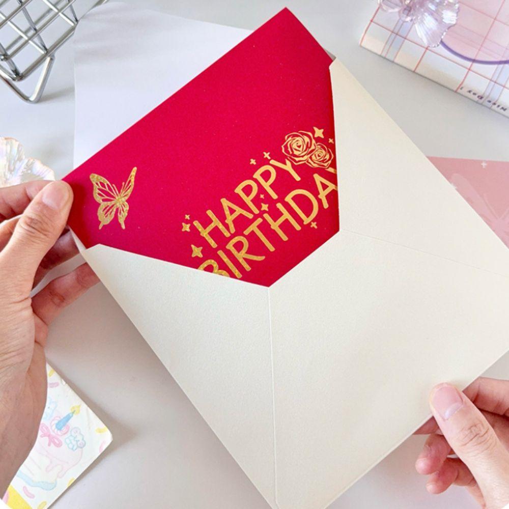 Butterfly Design Folding Pop Up Card DIY Surprise Element 3D Birthday Card Blessing Paper Construction Creative Gift Card