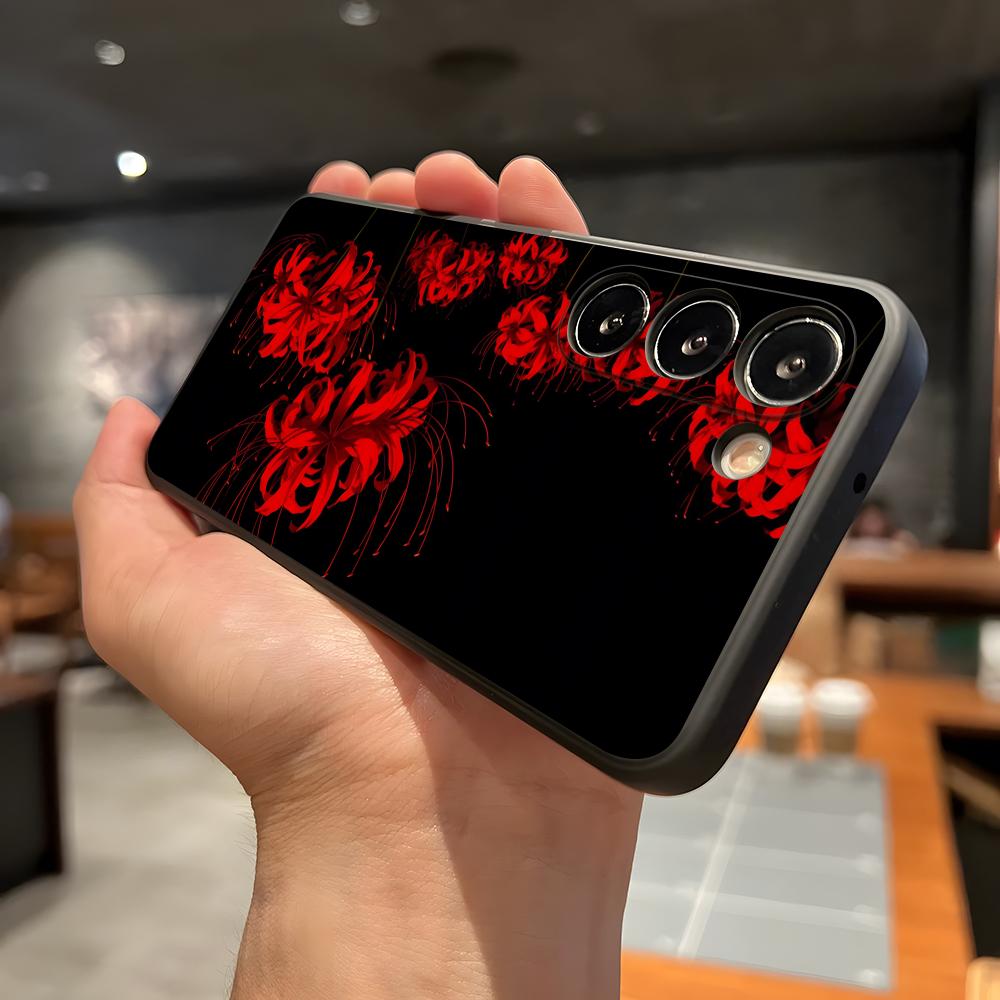 

Red Spider Lily Flower Of Hell Phone Case For Samsung A56 A36 A26 A16 A15 A25 A35 A55 A14 A34 A24 A54 Black Soft Shell Samsung A56