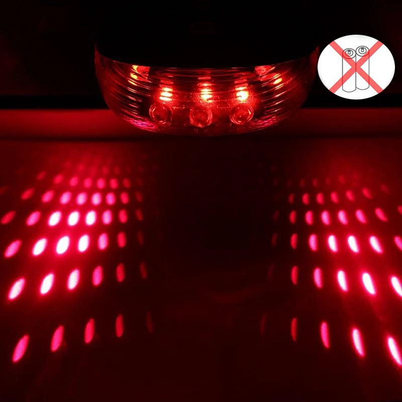 Bicycle Laser Parallel Line Taillight Waterproof Mountain Bike 2 Lasers Starry Sky 5LED Laser Taillight Safety Warning Taillight