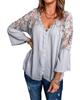 Azura Exchange Button Crochet Lace Top
