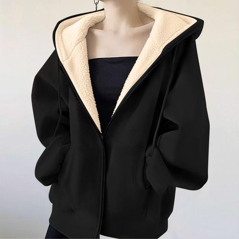 Men's Lambswool Hooded Winter Jacket - Warm, Trendy, Versatile, Solid Color