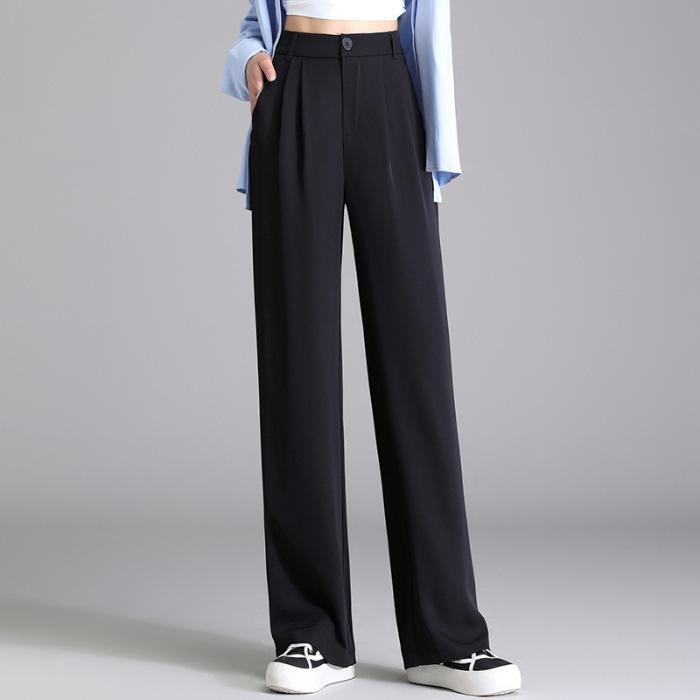 

Осенние брюки для женщин, осенние брюки с высокой талией, свободные прямые широкие брюки для женщин, осенние повседневные брюки большого размера для женщин, осень 5XL