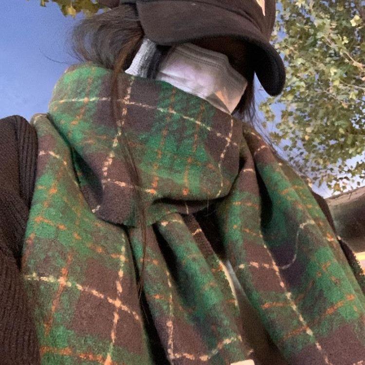 Autumn and Winter Atmosphere Imitation Cashmere Scarf for Women Warm Retro Student Long Shawl Korean Ins Cold Protection Scarf for Men