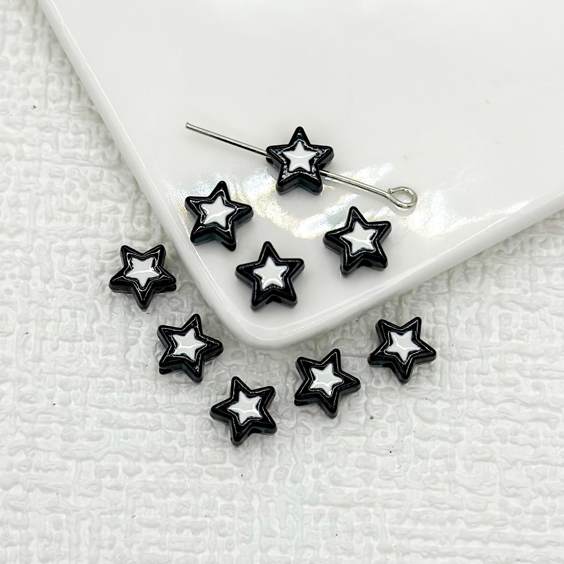 

Двухцветные бусины в форме пятиконечной звезды из сплава для самостоятельного изготовления украшений и браслетов. 8mm